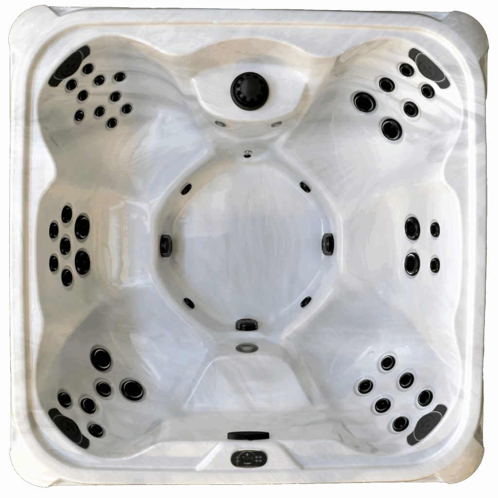 Boomer hot tub, overhead view