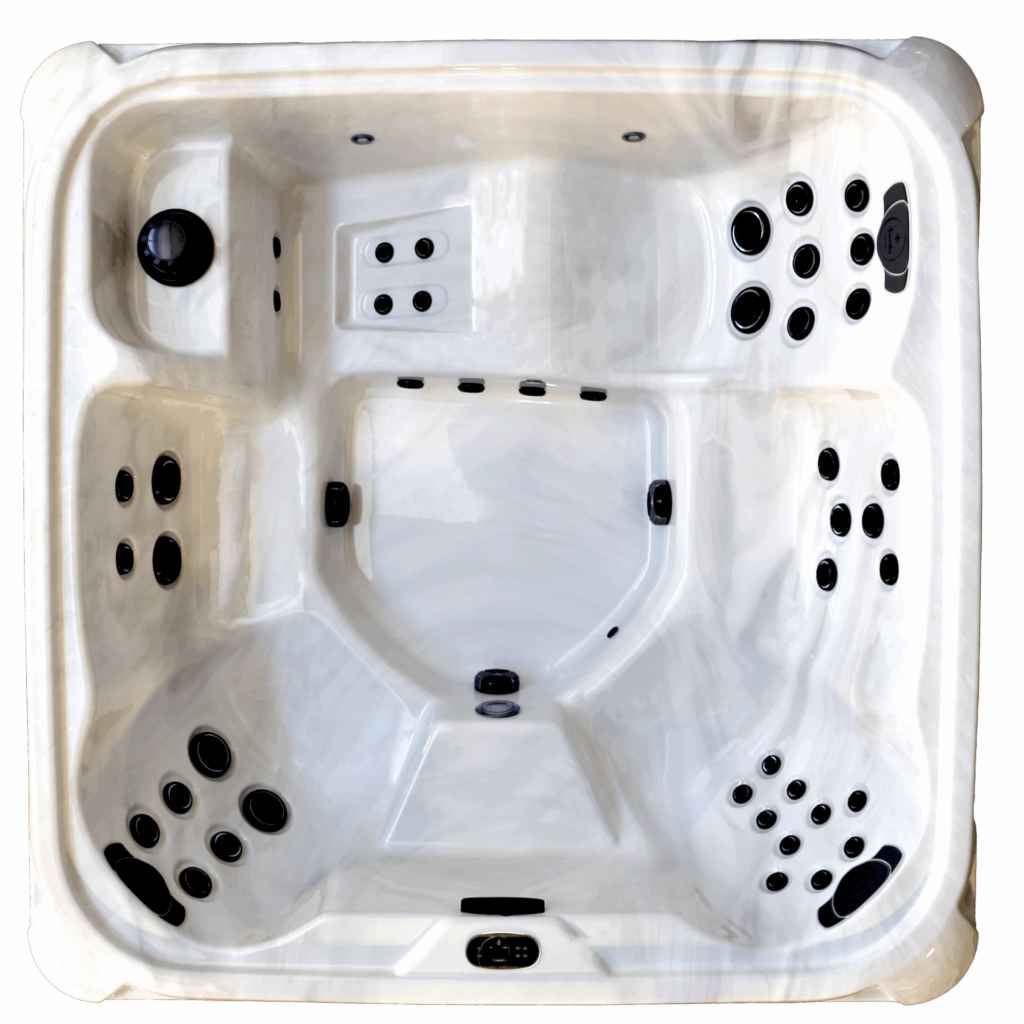 Millennial hot tub, overhead view